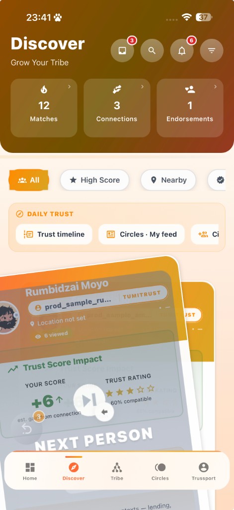 Discover - matches and endorsements